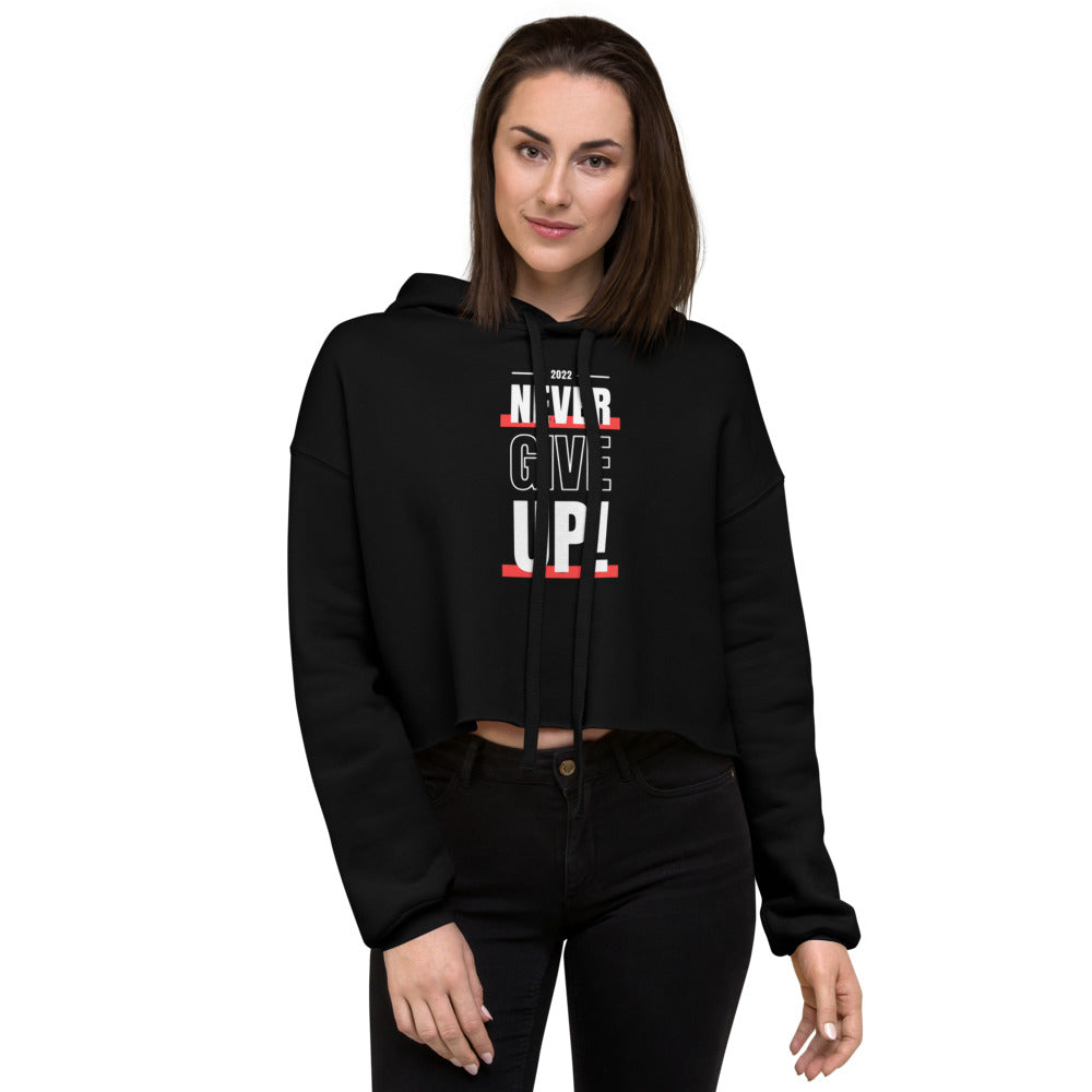 NEVER GIVE UP Crop-Hoodie